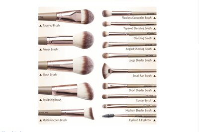 Foto 2 | Foto 2 | 15 Piezas Brochas De Maquillaje Profesional Color Marrón
