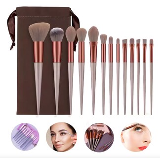 Foto 1 | Foto 1 | Set 13 Piezas De Brochas Marrones Para Maquillaje Brochas Para Maquillaje Brochas Maquillaje Profesiona