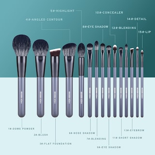 Foto 4 | Foto 4 | Juego De Brochas De Maquillaje Eigshow Professional De 15 Piezas (gris) - Venta Internacional.