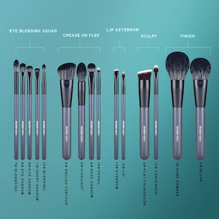 Foto 6 | Foto 6 | Juego De Brochas De Maquillaje Eigshow Professional De 15 Piezas (gris) - Venta Internacional.