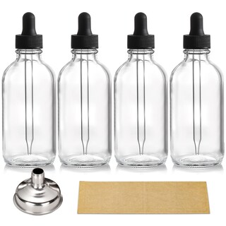 Foto 1 | Foto 1 | Frascos Cuentagotas Aozita De 120 Ml (4 Oz) De Vidrio Transparente Grueso X4 - Venta Internacional.