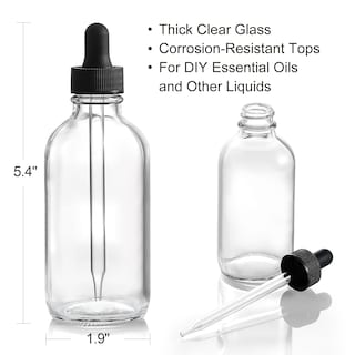 Foto 4 | Foto 4 | Frascos Cuentagotas Aozita De 120 Ml (4 Oz) De Vidrio Transparente Grueso X4 - Venta Internacional.