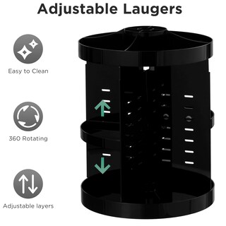 Foto 3 | Foto 3 | Organizador De Maquillaje Hblife 360  Giratorio  Ajustable  Negro - Venta Internacional.