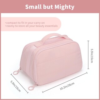 Foto 6 | Foto 6 | Bolsa De Maquillaje De Viaje Ocheal Wide Open Flat Cosmetic Pink - Venta Internacional.