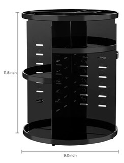 Foto 3 | Foto 3 | Organizador De Maquillaje Hblife 360  Giratorio  Ajustable  Negro - Venta Internacional.