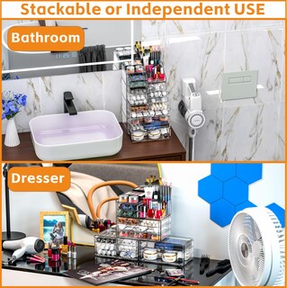 Foto 2 | Foto 2 | Organizador De Maquillaje Cq Acrílico Transparente Con 13 Cajones - Venta Internacional.