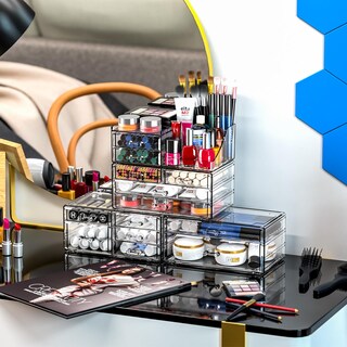 Foto 5 | Foto 5 | Organizador De Maquillaje Cq Acrílico Transparente Con 13 Cajones - Venta Internacional.