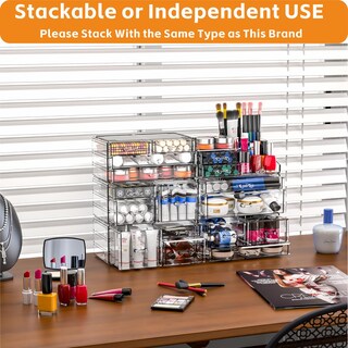 Foto 7 | Foto 7 | Organizador De Maquillaje Cq Acrílico Transparente Con 13 Cajones - Venta Internacional.