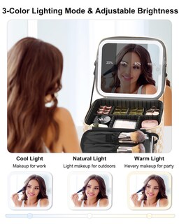 Foto 7 | Foto 7 | Bolsa De Maquillaje Relavel Travel Con Espejo Led Y Soporte Para Brochas De Maquillaje - Venta Internacional.