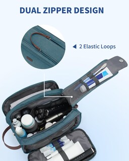 Foto 4 | Foto 4 | Neceser Organizador De Viaje Wandf De Lona Y Piel Azul-verde - Venta Internacional.