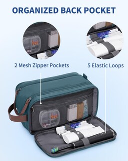 Foto 5 | Foto 5 | Neceser Organizador De Viaje Wandf De Lona Y Piel Azul-verde - Venta Internacional.