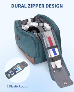 Foto 6 | Foto 6 | Neceser Organizador De Viaje Wandf De Lona Y Piel Azul-verde - Venta Internacional.