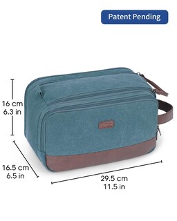 Foto 7 | Foto 7 | Neceser Organizador De Viaje Wandf De Lona Y Piel Azul-verde - Venta Internacional.