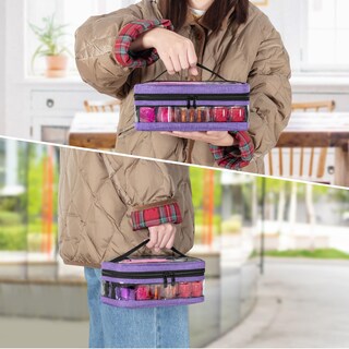 Foto 6 | Foto 6 | Funda Organizadora De Esmaltes De Uñas Bafaso Pequeña De Pvc Morado Transparente - Venta Internacional.