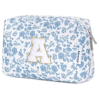 Foto 1 | Foto 1 | Bolsa De Maquillaje Narwey Personalizada Con Inicial Floral Azul - Venta Internacional.