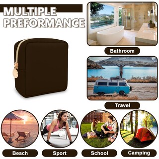 Foto 6 | Foto 6 | Estuche De Maquillaje Uixizq Minineceser De Viaje De Nailon Color Chocolate - Venta Internacional.