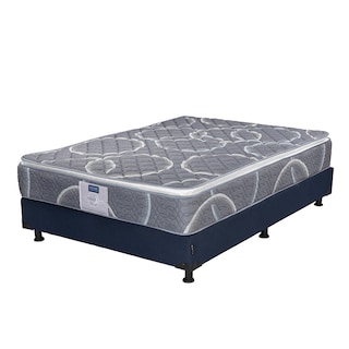Foto 2 | Foto 2 | Colchón Restonic Bongo Queen Size + Box Dicasa Azul + Almohada Oso 2 + Sábanas Basic