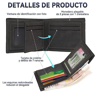Foto 3 | Foto 3 | Cartera Elegante De Hombre Xtellar - Monedero Premium Multifuncional En Negro
