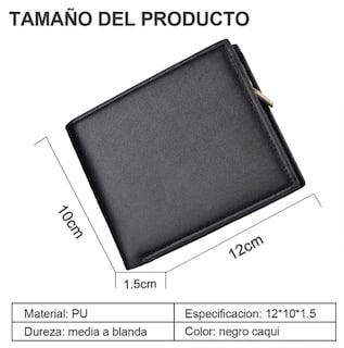 Foto 2 | Foto 2 | Cartera Xtellar De Cuero Minimalista Para Hombre Con Cierre Y Monedero Integrado - Negro