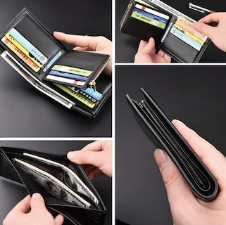 Foto 3 | Foto 3 | Cartera Xtellar De Cuero Minimalista Para Hombre Con Cierre Y Monedero Integrado - Negro