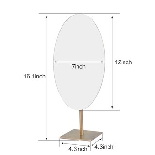 Foto 3 | Foto 3 | Espejo De Tocador Gurun Grande Ovalado De Latón Envejecido De 7 X 12 Pulgadas Para Maquillaje - Venta Internacional.