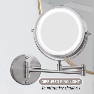 Foto 5 | Foto 5 | Espejo De Maquillaje Ovente 7  Soporte De Pared Iluminado Con Aumento De 1x/10x - Venta Internacional.