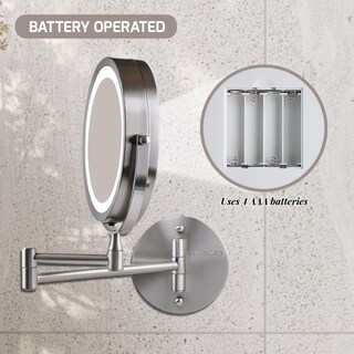 Foto 7 | Foto 7 | Espejo De Maquillaje Ovente 7  Soporte De Pared Iluminado Con Aumento De 1x/10x - Venta Internacional.
