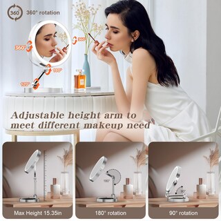 Foto 4 | Foto 4 | Espejo De Maquillaje Rocollos De 9 Pulgadas Con Aumento De 1x/10x Con Luces - Venta Internacional.