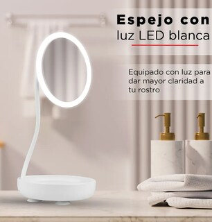 Foto 2 | Foto 2 | Xtellar Espejo Giratorio Circular De Lujo Con Luz Led Incluida - Estilo Y Funcionalidad En Tu Tocador