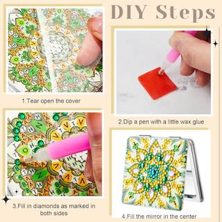 Foto 4 | Foto 4 | Espejo Compacto Marsui Con Pintura De Diamantes Juego De 4 Para Mujer - Venta Internacional.
