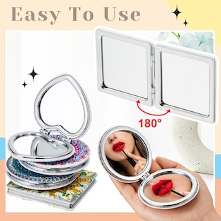 Foto 6 | Foto 6 | Espejo Compacto Marsui Con Pintura De Diamantes Juego De 4 Para Mujer - Venta Internacional.