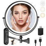 Espejo Iluminado Para Maquillaje Montado En La Pared Rocollos De 9 Pulgadas 1x/10x - Venta Internacional.