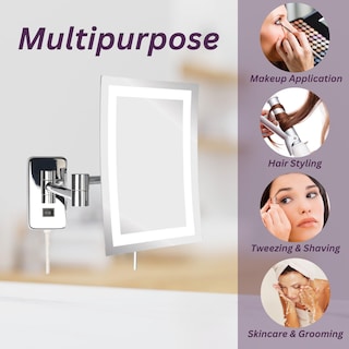 Foto 3 | Foto 3 | Espejo De Maquillaje Jerdon Jrt710cl Soporte De Pared 5 Veces Cromado Con Luz - Venta Internacional.