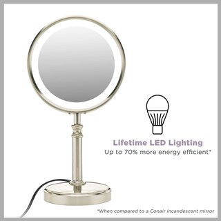 Foto 2 | Foto 2 | Espejo De Maquillaje Conair Reflections Iluminado Por Led 1x/10x En Níquel Satinado - Venta Internacional.