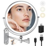 Espejo De Maquillaje Rocollos Para Montar En La Pared  9 Pulgadas  Aumento 1x/10x - Venta Internacional.