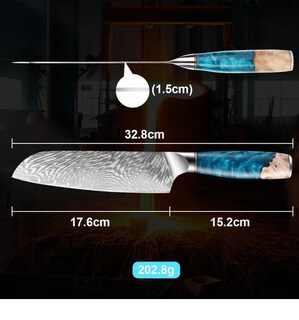 Foto 3 | Foto 3 | Cuchillo  Xtellar Chef Acero Damasco Profesional Cuchillos De Cocina