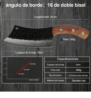Foto 2 | Foto 2 | Cuchillo Chef  Xtellar De Cocina Profesional De Acero Forjado A Mano