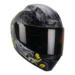 Foto 2 | Foto 2 | Casco Roda Drift Negro Oro Mate Mamba Cerr Mica Humo Svs