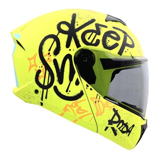 Foto 1 | Foto 1 | Casco Roda Booster Amarillo Mt Caprack Mica Humo Aba Svs