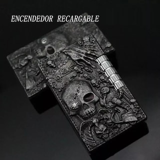 Foto 2 | Foto 2 | 2pz Encendedor Metálico Recargable Vintage Eo Safe Imports Esi-21500 Gris