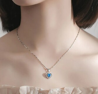 Foto 2 | Foto 2 | Collar Xtellar De Corazón Chapado En Plata 925 Y Cristal - Joyería Exquisita Con Caja De Regalo Romántica