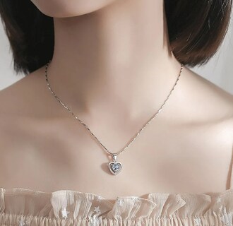Foto 2 | Foto 2 | Collar Xtellar De Corazón Chapado En Plata 925 Y Cristal - Joyería Exquisita Con Caja De Regalo Romántica
