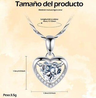 Foto 3 | Foto 3 | Collar Xtellar De Corazón Chapado En Plata 925 Y Cristal - Joyería Exquisita Con Caja De Regalo Romántica