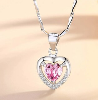 Foto 4 | Foto 4 | Collar Xtellar De Corazón Chapado En Plata 925 Y Cristal - Joyería Exquisita Con Caja De Regalo Romántica