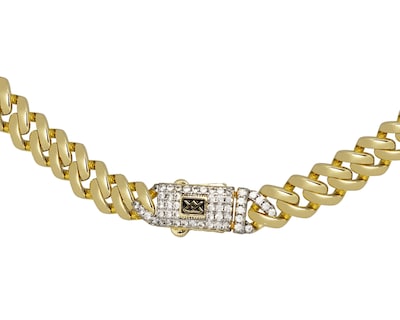 Foto 3 | Foto 3 | Collar Eslabones Anchos Con Broche De Circonias 60cm Horoz Chapa De Oro 18k Ch115