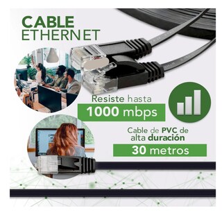 Foto 4 | Foto 4 | Cable Red Lab.gplano Categoria 6 Cat6 Rj45 Utp Ethernet 30 Metros Negro