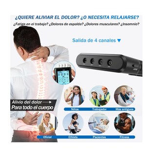 Foto 3 | Foto 3 | 4 Canales Electroestimulador Muscular Tens Ems Recargable Negro