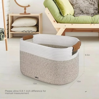 Foto 3 | Foto 3 | 3 Cestas De Almacenamiento Cubo De Cuerda De Algodón Tejido Gris