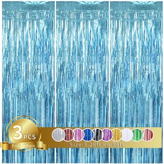Foto 1 | Foto 1 | Telón De Fondo Para Puerta Y Fotomatón Streamers Toniful Color Azul Claro X3 - Venta Internacional.