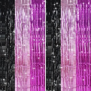 Foto 1 | Foto 1 | Serpentinas De Fiesta Para Decoración Toniful Negro Rosa Intenso - Venta Internacional.